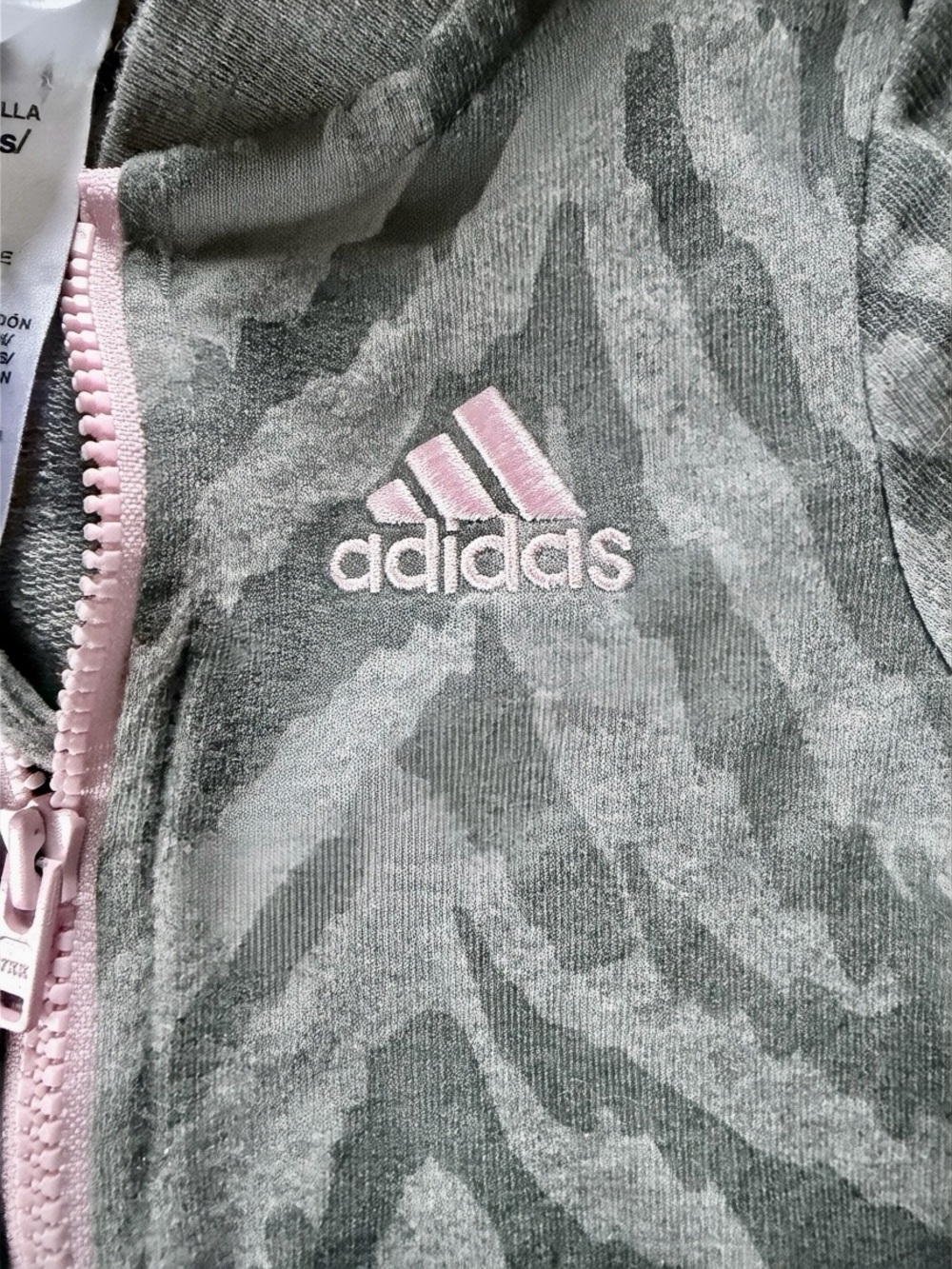 adidas Infant Gray One Piece with Pink Trim and Stripe Accents 3 months - Picture 2 of 3